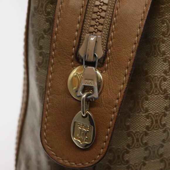 CELINE Macadam Canvas Hand Bag Beige Gold Auth BA1995 - Picture 12 of 16